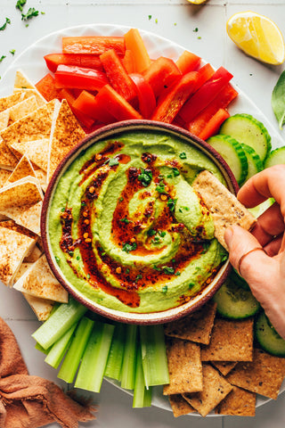 Green Goddess Hummus + Veggie Sticks